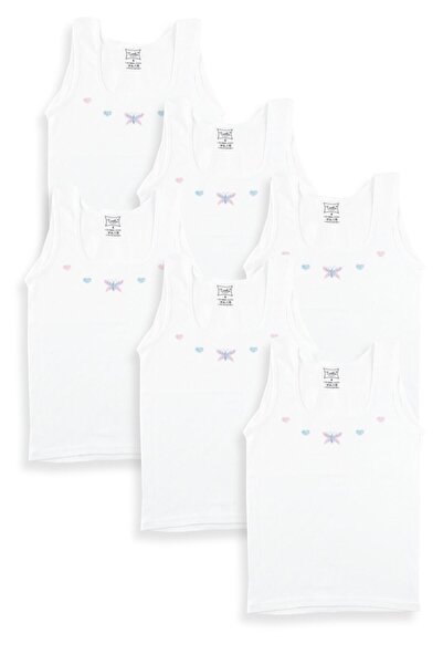 Zulu Ticaret Tutku-Girl's Wide Strap Undershirt 6 Pieces