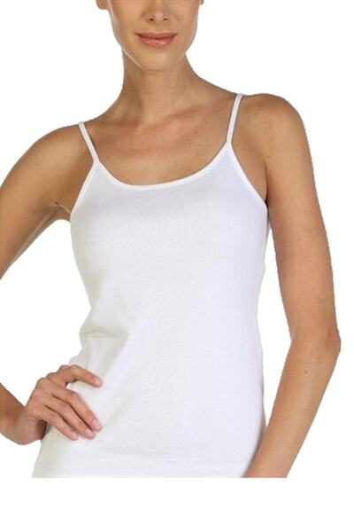 Zulu Ticaret Tutku-Underwear Women's Rope Strap Ribbed Cotton Undershirt