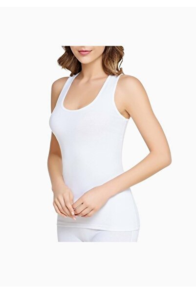 Zulu Ticaret Women's White Elastane Undershirt New Season (3 Economical Package)