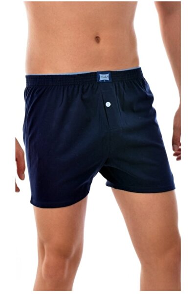 Zulu Ticaret Men's Navy Blue Plain Boxers 4 Pieces