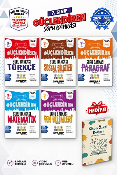 Ankara Yayıncılık 7.Sınıf Matematik Türkçe Fen Bil. Paragraf Sosyal Bil. Bağl...