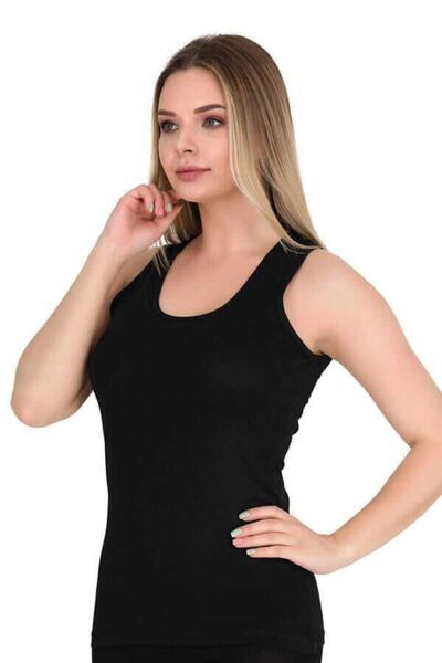 Zulu Ticaret Women's Black Piping Wide Strap Athlete