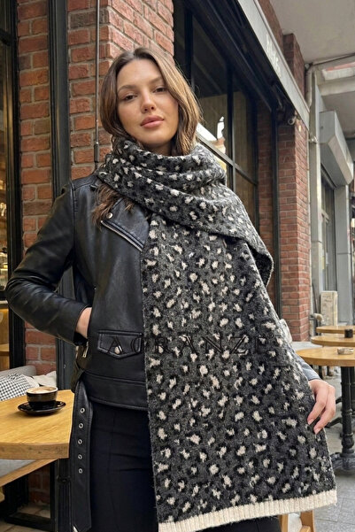LAGRANZE Leopard Patterned Women's Scarf