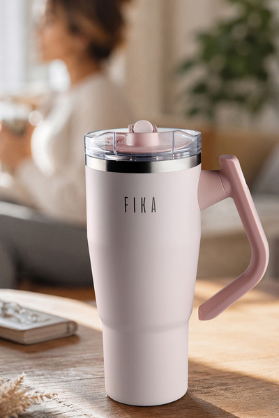 NEOFLAM Fika Lumi Patented Leak-Proof Double Spout Steel Thermos with Rotatin...