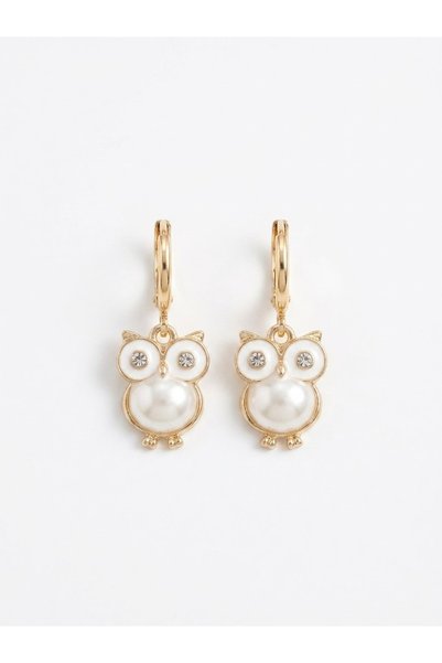 GenelTedarik Women's Owl Figured Dangle Earrings, Stylish Earrings, Non-Tarnish, Stainless, Gift Boxed Women's Earrings
