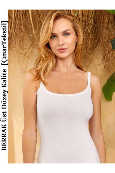 Zulu Ticaret Tutku-İp Strap Cotton Elite Undershirt (Model in Basic Camisole ...