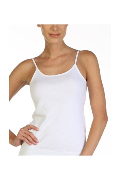 Zulu Ticaret 3 Pieces White Color Ribbed Rope Strap Undershirt
