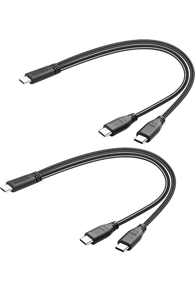 GENERAL كاستويف كيبل شحن مقسم USB نوع سي 2 في 1، شحن سريع 3 امبير، USB C الى ...