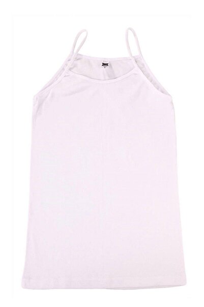 Zulu Ticaret Women's White Thread Strap Cotton Undershirt 3 Pieces