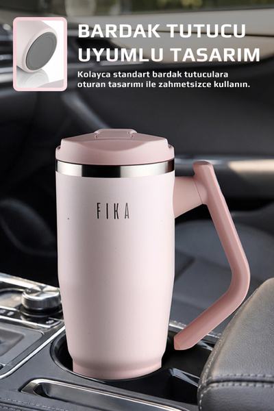 NEOFLAM Fika Lumi Patentli Döner Kulplu Sızdırmaz Çelik Termos 1200 ML - Pembe