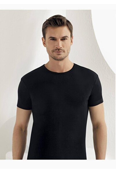 Zulu Ticaret Men's Black Short Sleeve O Neck Undershirt M Sh New Season (6 Pi...
