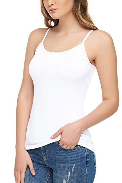 Zulu Ticaret Elit Women's White 4-Piece Elastane Lycra Cotton Rope Strap