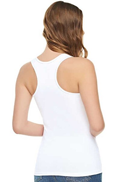 Zulu Ticaret Women's White 12 Pack Cotton Elastane Sports Tank Top