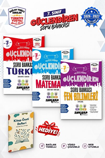 Ankara Yayıncılık 7.Sınıf Matematik Türkçe Fen Bil. Bağlam Temelli Soru Banka...