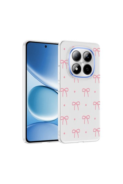 zore Xiaomi Redmi Note 15 Pro Plus Case Flower and Bow Pattern with Camera Ra...