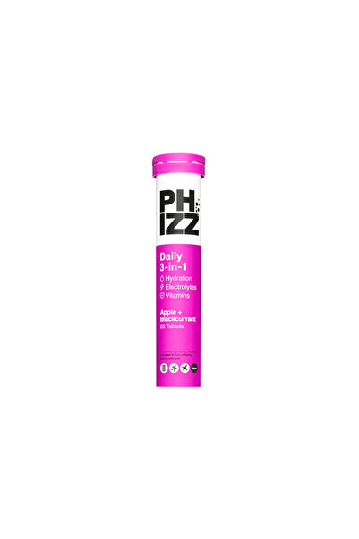 Phizz Apple & Blackcurrant 3-in-1 Hydration, Electrolytes and Vitamins Effervescent (20 Tablets)