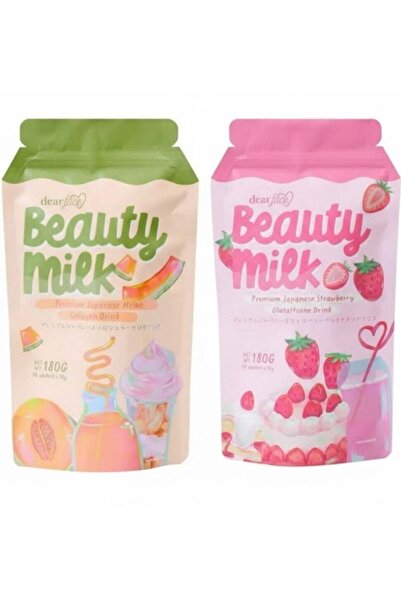 Dear Face Beauty Milk Japanese Collagen MELON & STRAWBERRY Drink