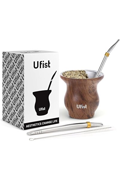 GENERAL Yerba Mate Cup Set, Stainless Steel Double-Wall Gourd with 2 Bombilla...