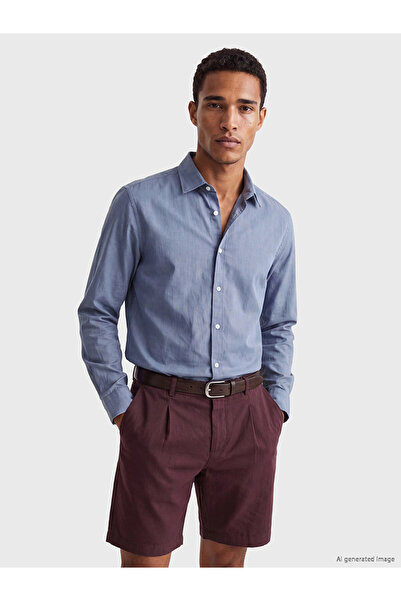 LC Waikiki Lcw Vision Indigo Regular Fit Linen Blend Men's Shirt
