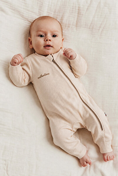 Lilabio 100% Organic Cotton Long Sleeve Zippered Baby Romper