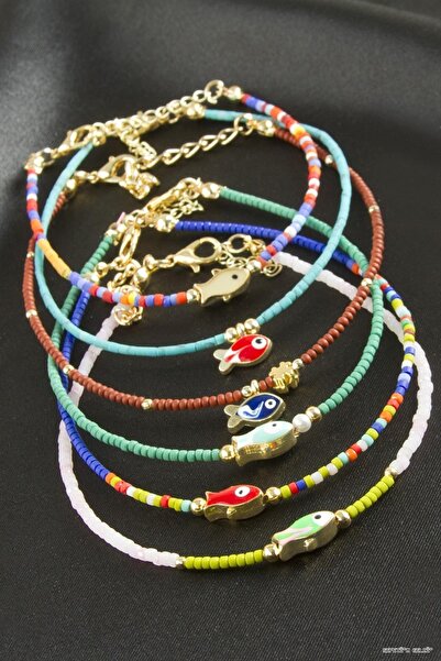 ZERO LAND Spt-Gld Fish Enamel Miyoki Beads (233631) Bracelet Ebruli