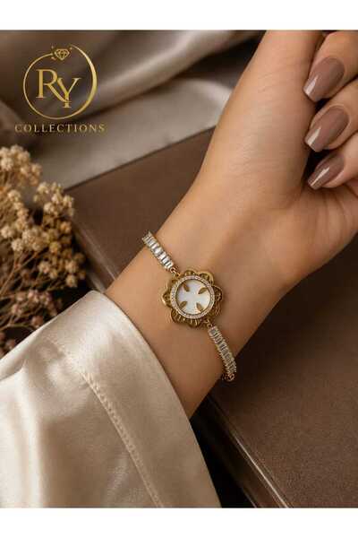 rycollections Zircon Stone Baguette Waterway Flower Framed Quarter and Half S...