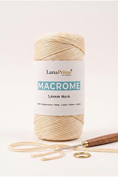 Lanaprime Macrame Knitting Thread (1.4mm) 230m. Bag Ipi 200 Gr Polypropylene ...