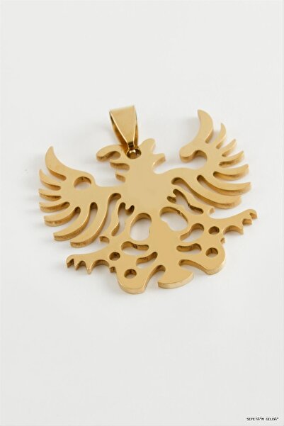 ZERO LAND Spt-Gld Double-Headed Eagle Steel Pendant 3.5 (231804) cm Yellow
