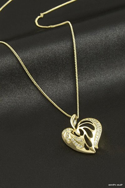 ZERO LAND Spt-Gld Xuping Heart Zircon Stone Luxury Steel (233323) Necklace Ye...