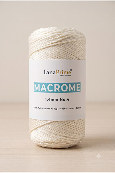 Lanaprime Fir de tricotat macrame (1,4mm) 230m. Sfoară pentru saci 200 gr pol...