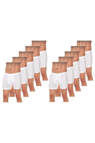 Yıldız Çamaşır 105 Men's Modal Boxer Shorts White 10 Pieces