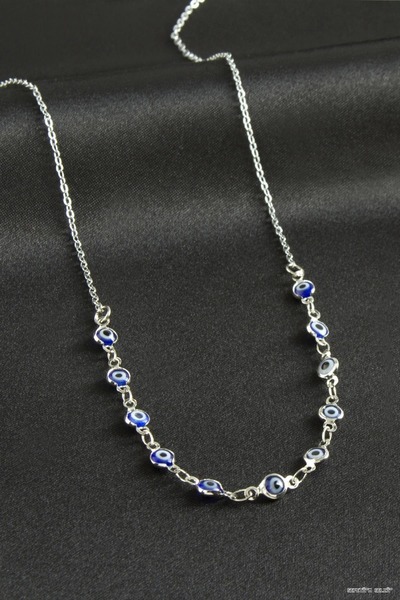 ZERO LAND Spt-Gld Evil Eye Enamel (231433) Necklace Blue