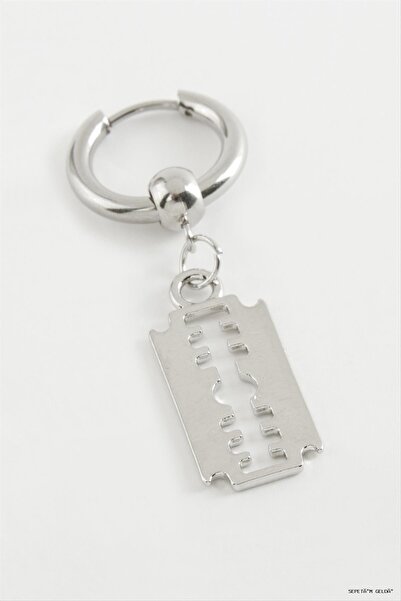 ZERO LAND Spt-Gld Razor Men's Steel Earrings (234105) Silver Color