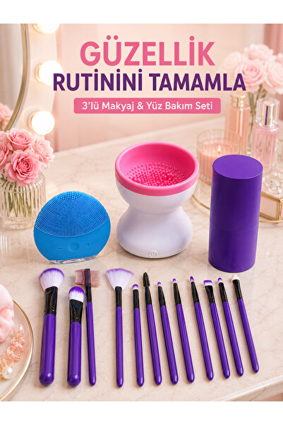 teknotrust Preminium Women's 3-Piece Personal Care and Makeup Set, 12-Piece M...