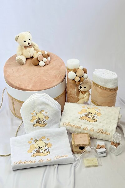 Happy Bears Trusou botez pentru baieti, 10 piese, “Ursulet cu baloane”, bumba...