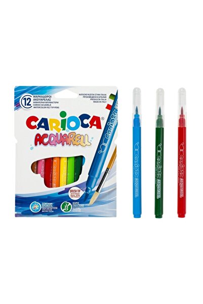 carioca Set carioci colorate pentru școală, 12 bucăți – culori vii pentru act...