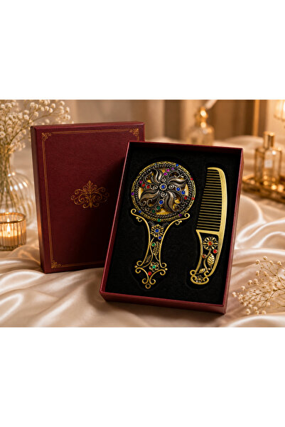 Banum Luxury Special Handcrafted Design Metal Mirror Comb