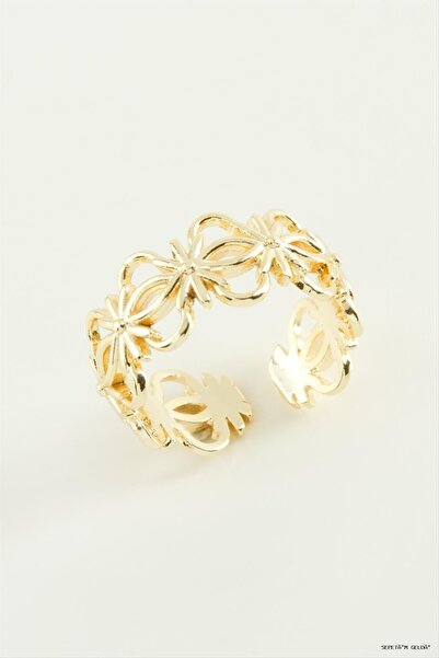 ZERO LAND Spt-Gld Flower Metal (230124) Ring Yellow