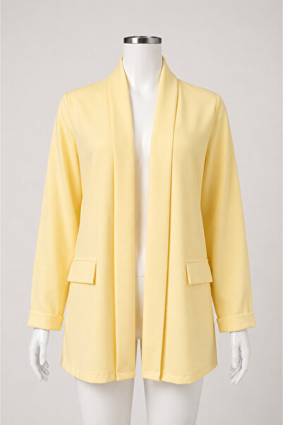 Kadın spor ceket yazlık sarı blazer kadın şık üst