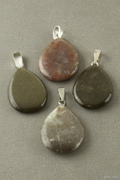 ZERO LAND Spt-Gld Agate Oval Natural Stone Pendant 1 (233738) Piece Ebruli