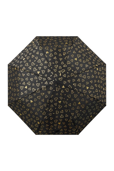 OEM Umbrelă de ploaie pliabilă, negru, 27cm – deschidere manuală, pliabilă