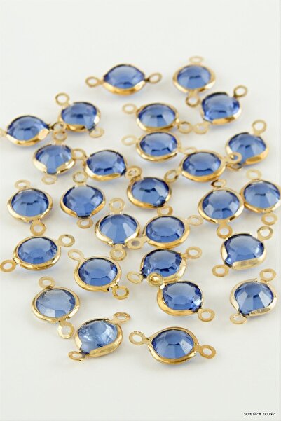 ZERO LAND Spt-Gld 8 mm Double Handle Glass Stone Horse 1 (232826) Piece Blue