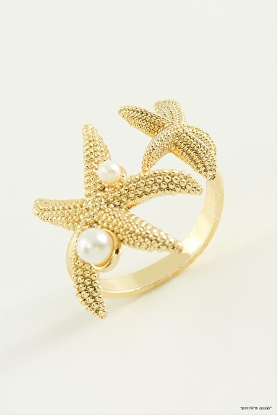 ZERO LAND Spt-Gld Starfish Pearl Metal (230106) Ring Yellow