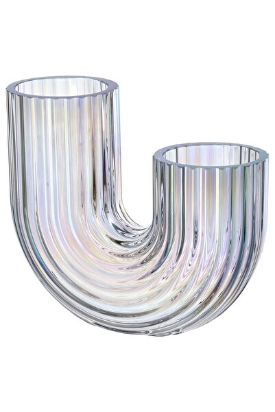 IKEA Vază modernă din sticlă albă 12 cm - Decorativă pentru casă și birou