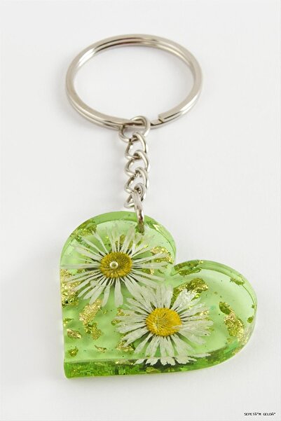 ZERO LAND SPT-GLD Daisy Heart Epoxy (231322) Zeleni privezak za ključeve