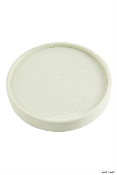 ZERO LAND Spt-Gld Round Wooden Anfora Fabric Ring Holder 20 (230241) cm Cream