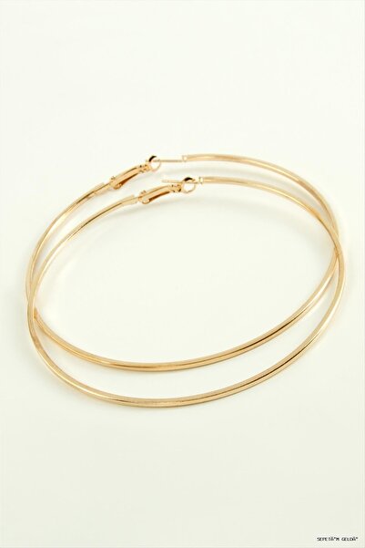 ZERO LAND Spt-Gld Ezme Metal Hoop Earrings 8-9-10 cm (235254) 8 cm