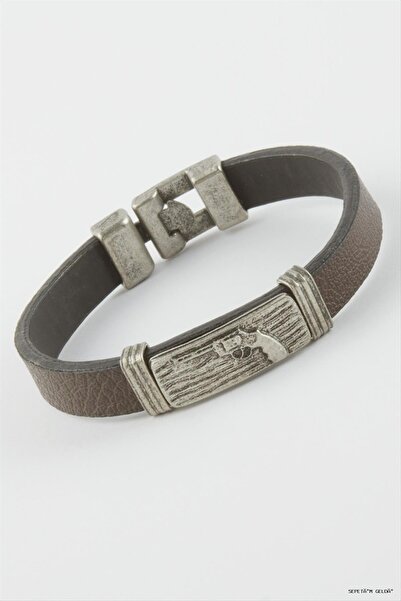 ZERO LAND Spt-Gld Gun Faux Leather (00921) Bracelet Brown