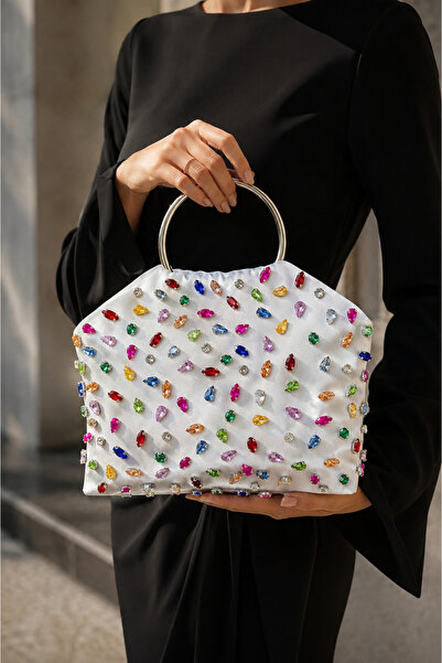 GUSTELLO Prisma Women's Colorful Crystal Stone Evening Dress Handbag