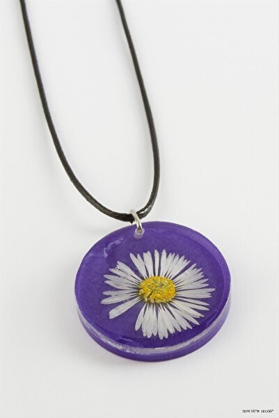 ZERO LAND Spt-Gld Daisy Epoxy (03706) Necklace Purple